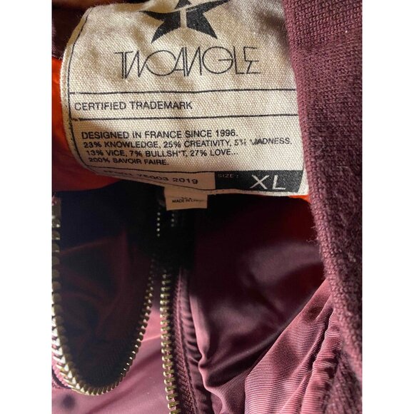 TwoAngle Mens XL Maroon Full Zip Jacket Performance - Picture 4 of 6